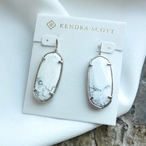 Kendra Scott FACETED ELLE silver/howlite earrings